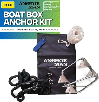 Anchor-Man Box Anchor Kit, 19 and 25 lb, 100 ft Rope, Bungee and Bag
