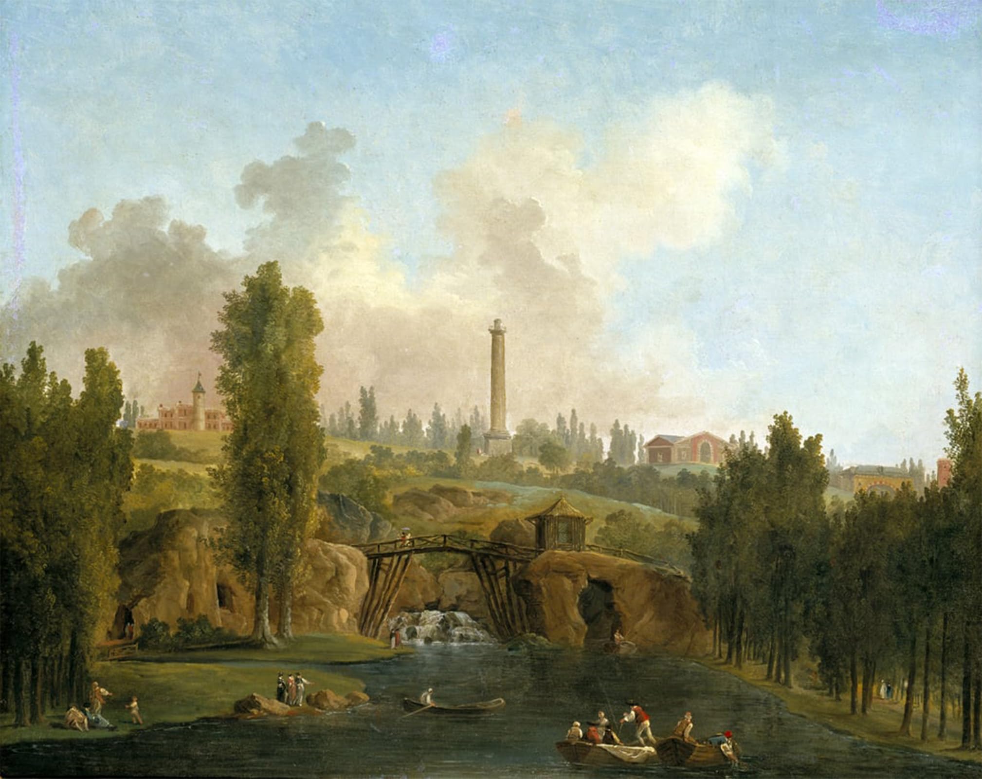 SERENDIPITP Vintage Wall Art Canvas Nordic Poster Canvas Print Picture View of the Park of Méréville by Hubert Robert Wall Art Poster for Home Decor 60x90cm