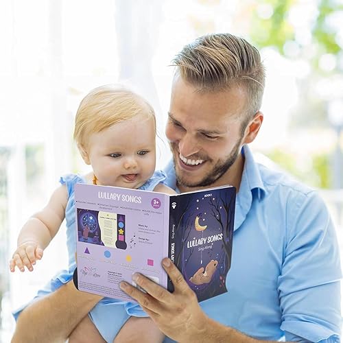 Miniatura 6 de TOYS AND LOVE Libro musical para niños pequeños con canciones de cuna, juguete interactivo, centelleante, estrellita centelleante, cantar, libro de