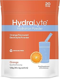 Effervescent Electrolytes Powder Sachets - 20 Flavoured Sticks - Rapid Rehydration - Prevent Dehydration - Achieve Optimal Hydration (20 Sachets, Orange)