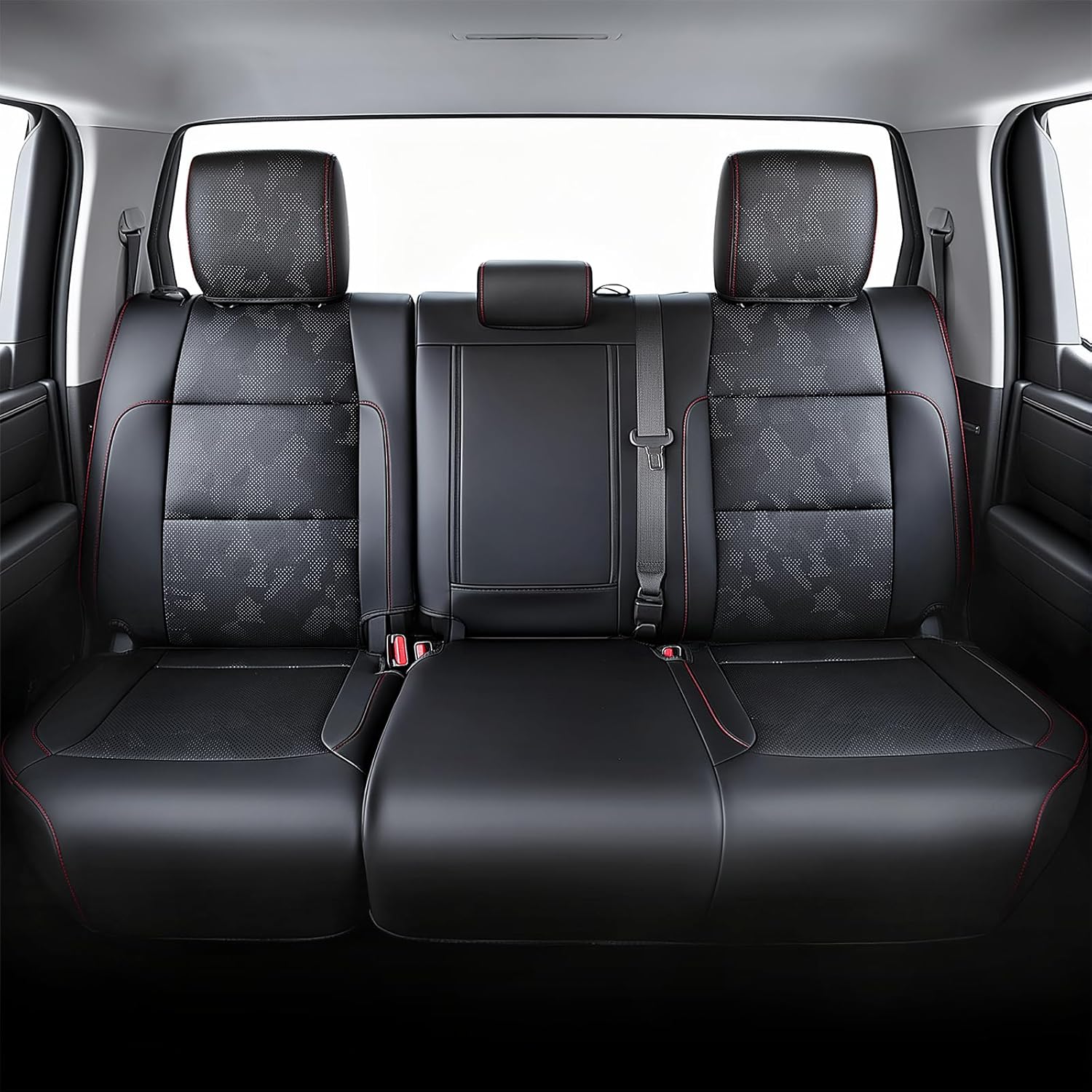 Leather Seat Covers Custom Fit for Tundra 2026 2025 2024 2023 2022 CrewMax SR, SR5, Limited, Platinum, 1794 Edition, TRD Pro, Capstone - Premium Faux Leather Fully Covered - Camo Black Camo Black & Full Sets & CrewMax Fit for Tundra 2022-2026