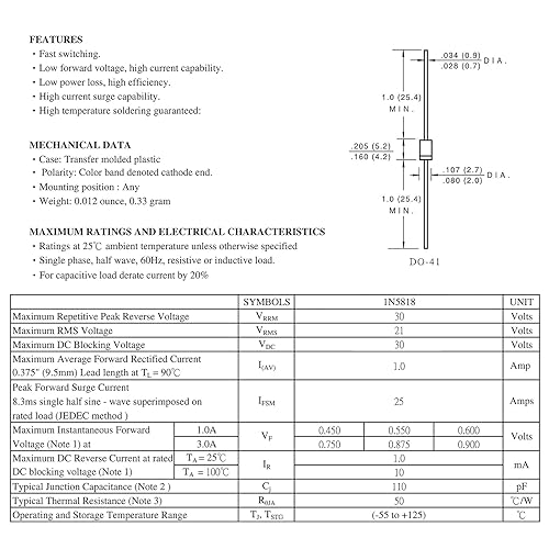 Miniatura 14 de 35 PCS 1N5349B 5W 12V Zener Diodo 5349 5Watt 12Volt Diodos de potencia automotriz diodos unidireccionales DO-201AD paquete