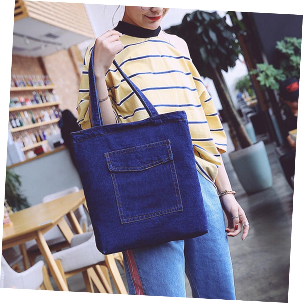 ifundom Borsa Tracolla Donna in Denim Grande Capacità, Leggera e Versatile, Spalla Singola Comoda per Uso Quotidiano e Lavoro, Design alla Moda Unico