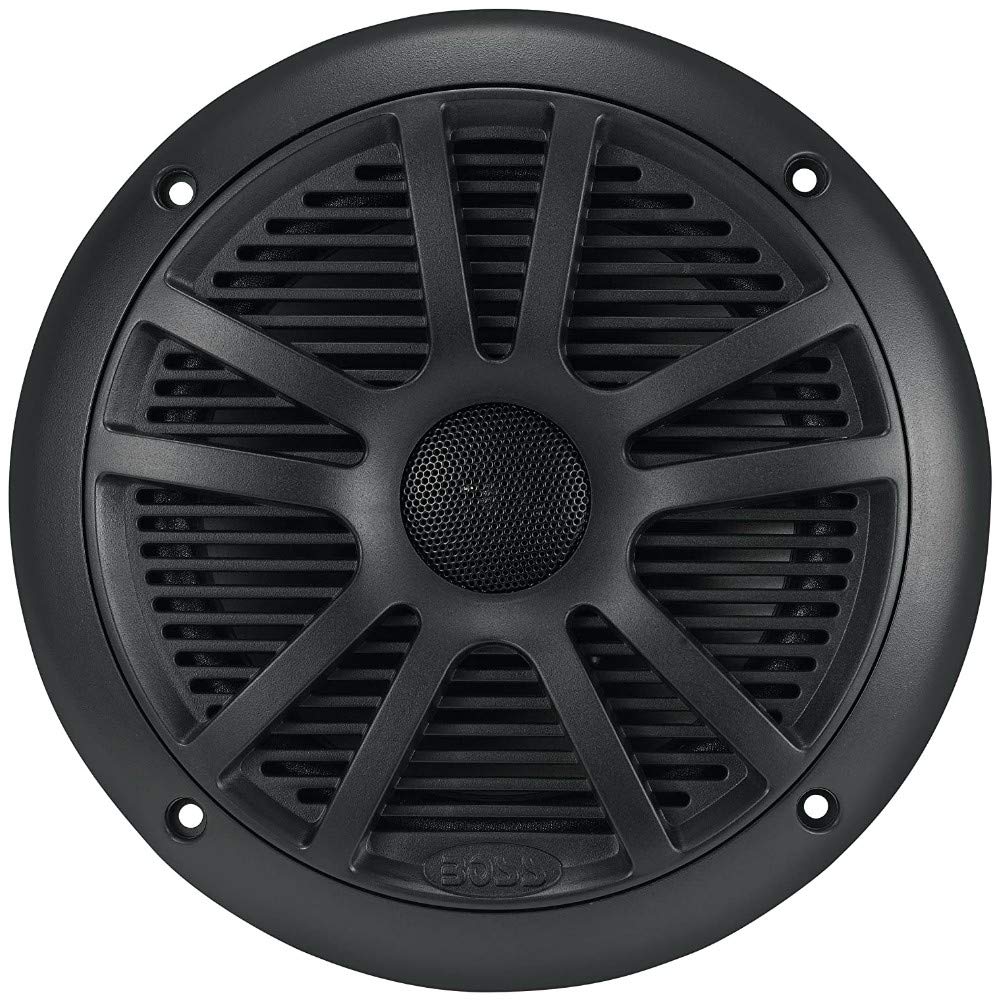 2 altavoces compatible con BOSS AUDIO SYSTEMS MR6B marino de doble cono 6.5" 16.50 cm 165 mm 90 vatios rms 180 vatios máx waterproof negro, por par + 5 sticker gratis
