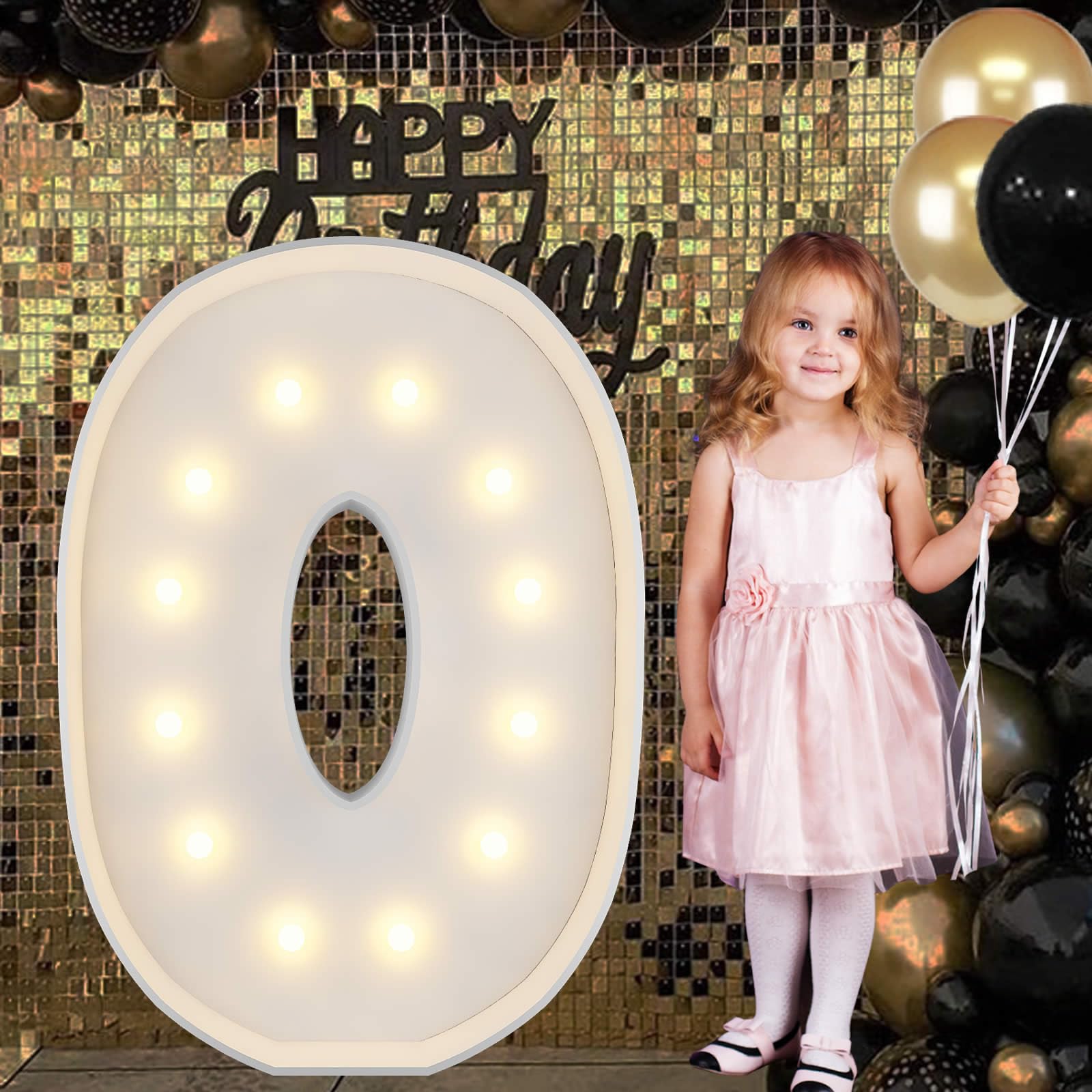 Photo 1 of 4FT Marquee Light Up Letters O, Big Marquee Letter for Baby Shower Birthday Engagement Wedding Marry Me Party Decor Letter O 4FT