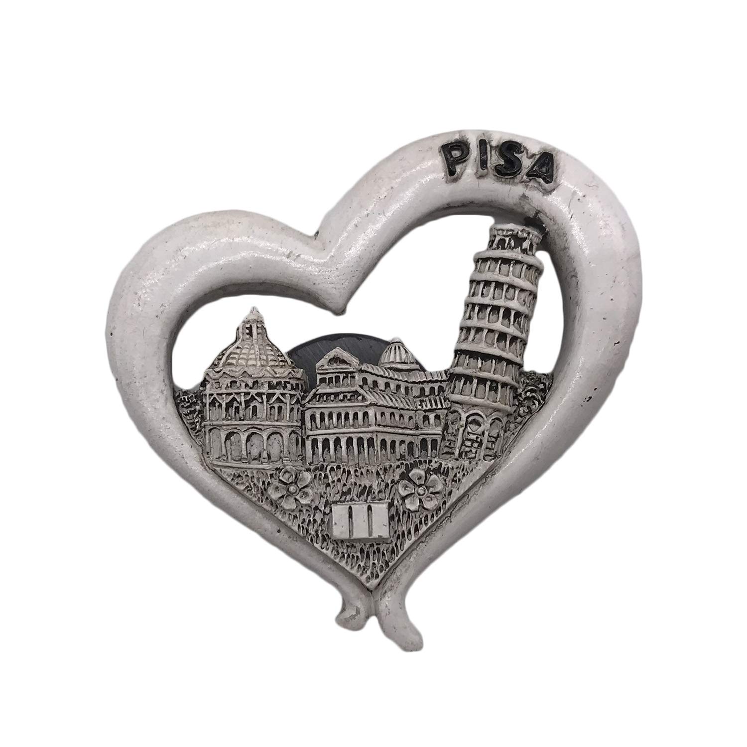 Wedare Magnete Frigorifero 3D Parigi – Souvenir Torre Eiffel A Forma Di Cuore, Metallo Fatto A Mano, 5-7 Cm