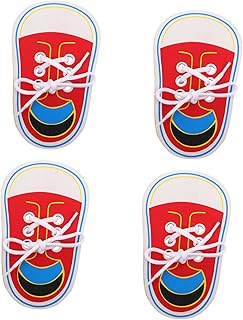 4 Pçs Prática Amarrar Seus Sapatos Cadarços Tênis De Criança Brinquedos De Madeira Para Crianças Sapato De Laço De Madeira Sapato De Brinquedo Atividade De Laço De Sapato De