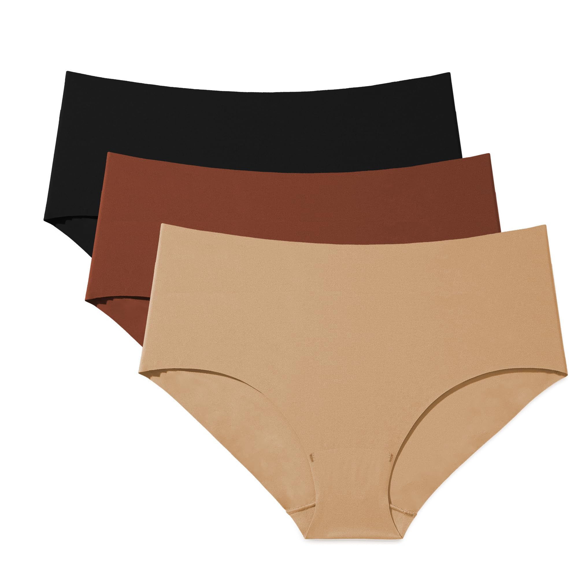 WANDER Womens Seamless Hipster Underwear 3-Pack Invisible No Show Brief