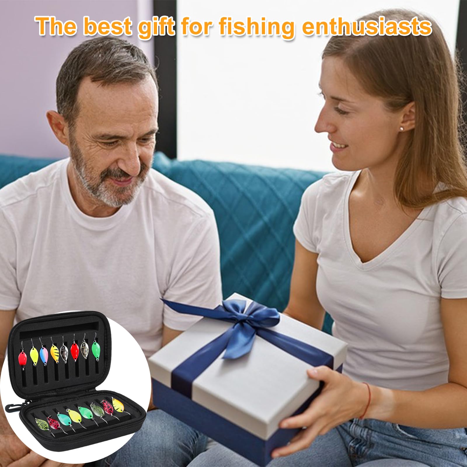 Set di 16 esche per trote, set di esche per trote, spinner, set di indicatori di direzione per trota, 2,5 g / 3,5 g / 5 g, set di accessori da pesca per pesce persico, luccio, lucioperca, trota