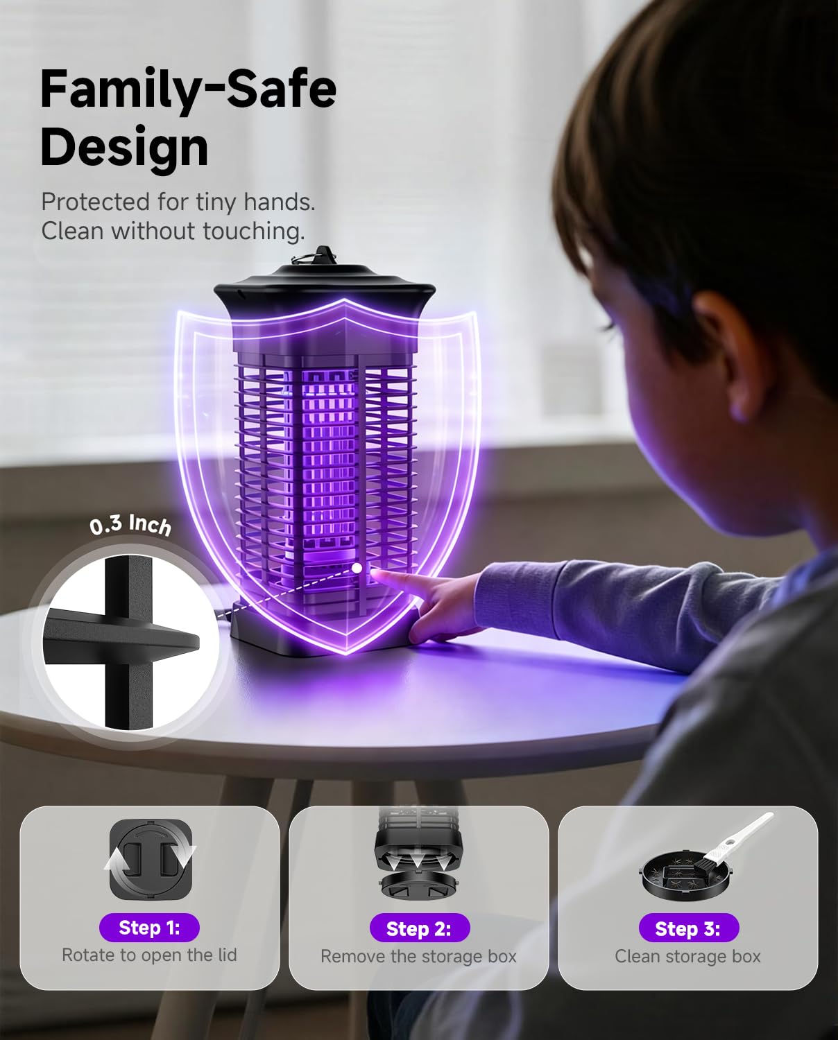 Lampada Antizanzare Elettrica UV Uccisione Mosca Elettrico Da Interno ed Esterno Repellente Efficace Portata 100 m² per repellente zanzare, Mites, mosche, insetti