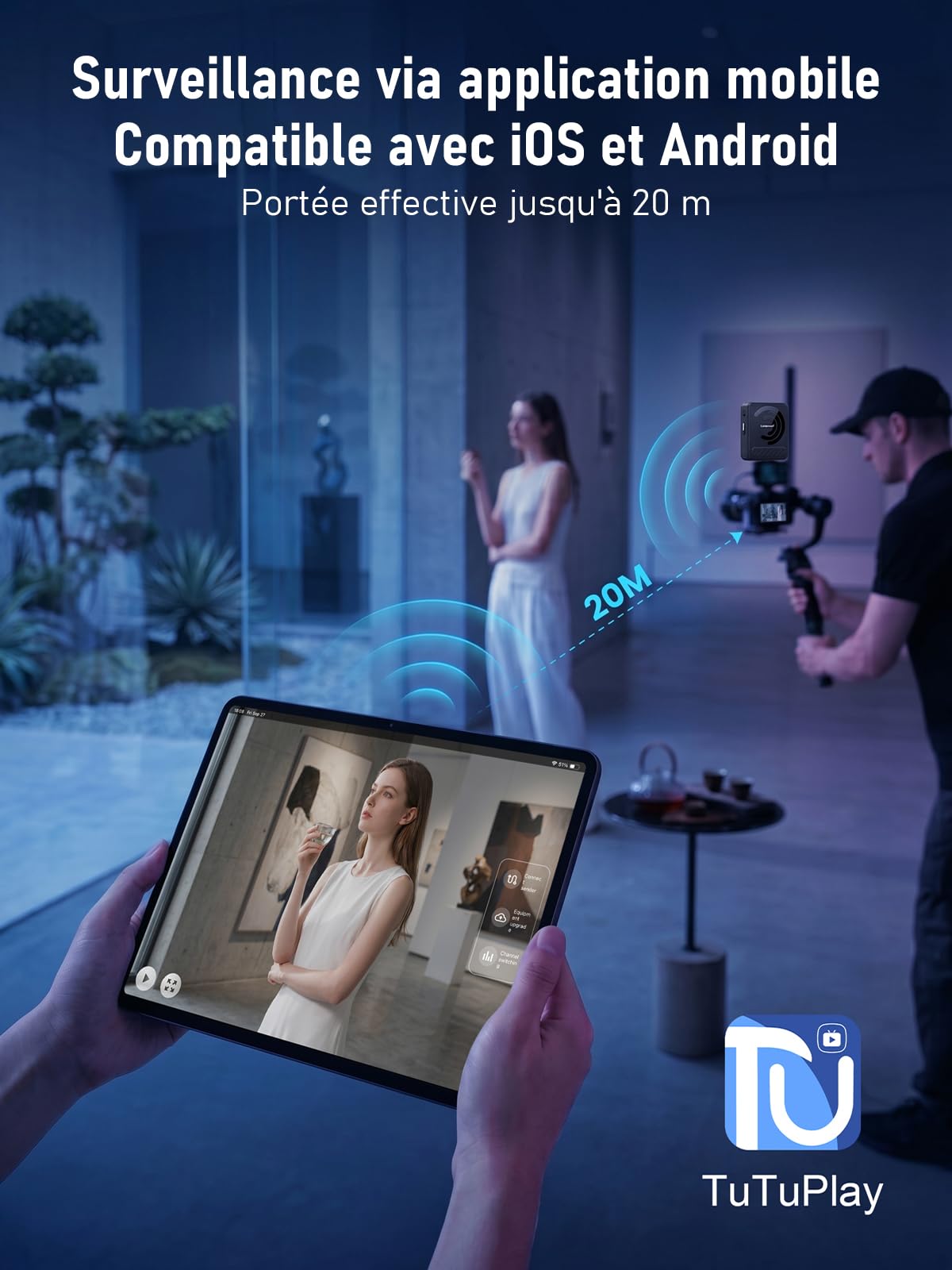 Lemorele Émetteur et Récepteur HDMI sans Fil, Batterie, 200 m Caméra