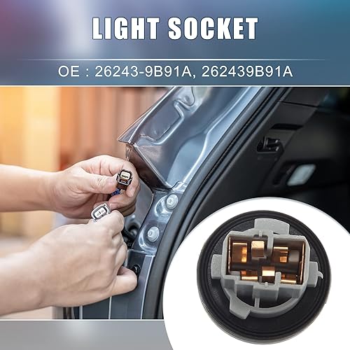 Miniatura 2 de Soporte para bombilla de señal de giro 26243-9B91A 262439B91A para Nissan Altima 2009-2022 para Nissan Rogue 2014-2022