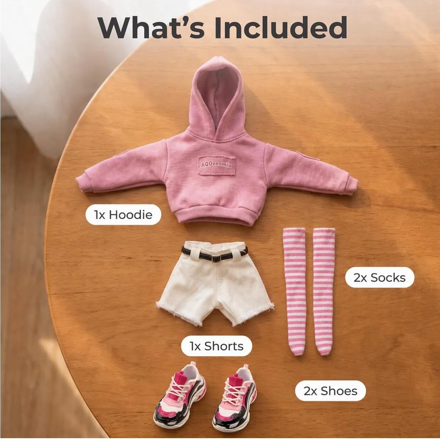 1/6 Scale Purple Sweatsuit Doll Clothes Set with Striped Socks and White Collar, Compatible with Standard Female Fashion Dolls image 3