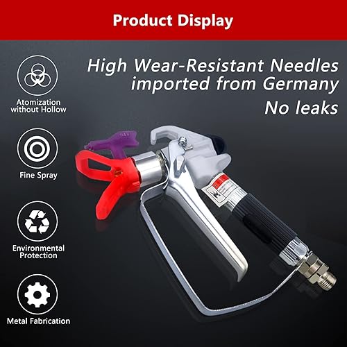 Miniatura 3 de Pistola pulverizadora de pintura sin aire Pulverizador de alta presión 3600 PSI 517 Punta de boquilla Junta giratoria para pulverizador