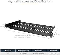 Vista 2 de StarTech.com Estante para Rack de Servidor 1U - Bandeja Voladiza Ventilada para Montaje en Rack para Rack de Red y Gabinete de 19", 44 lb/20 kg, 10