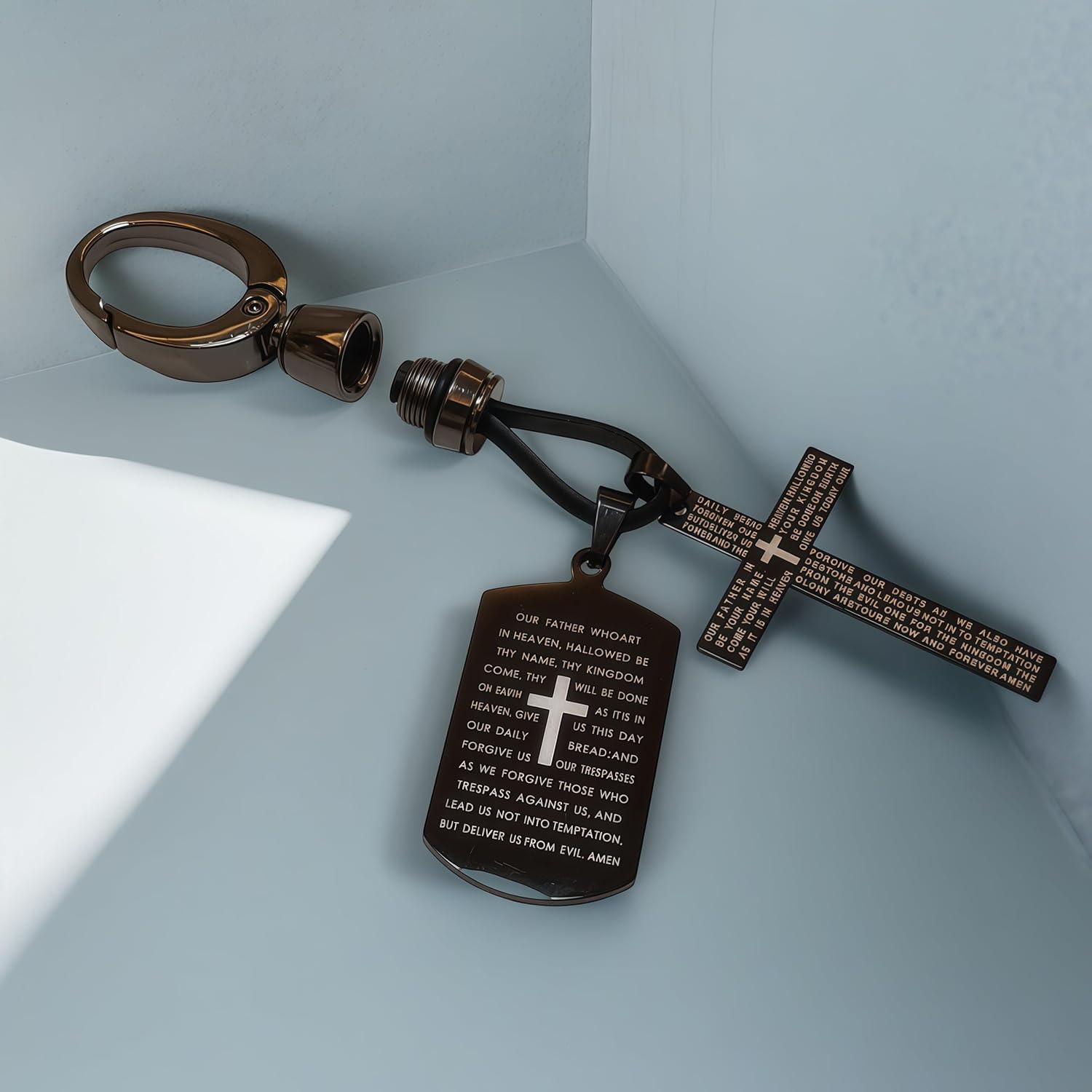 Keychain Gifts for Men Gifts for Men Women Teens Bible Verse Cross Keychain Baptism Confirmation Christian Religious - Image 5