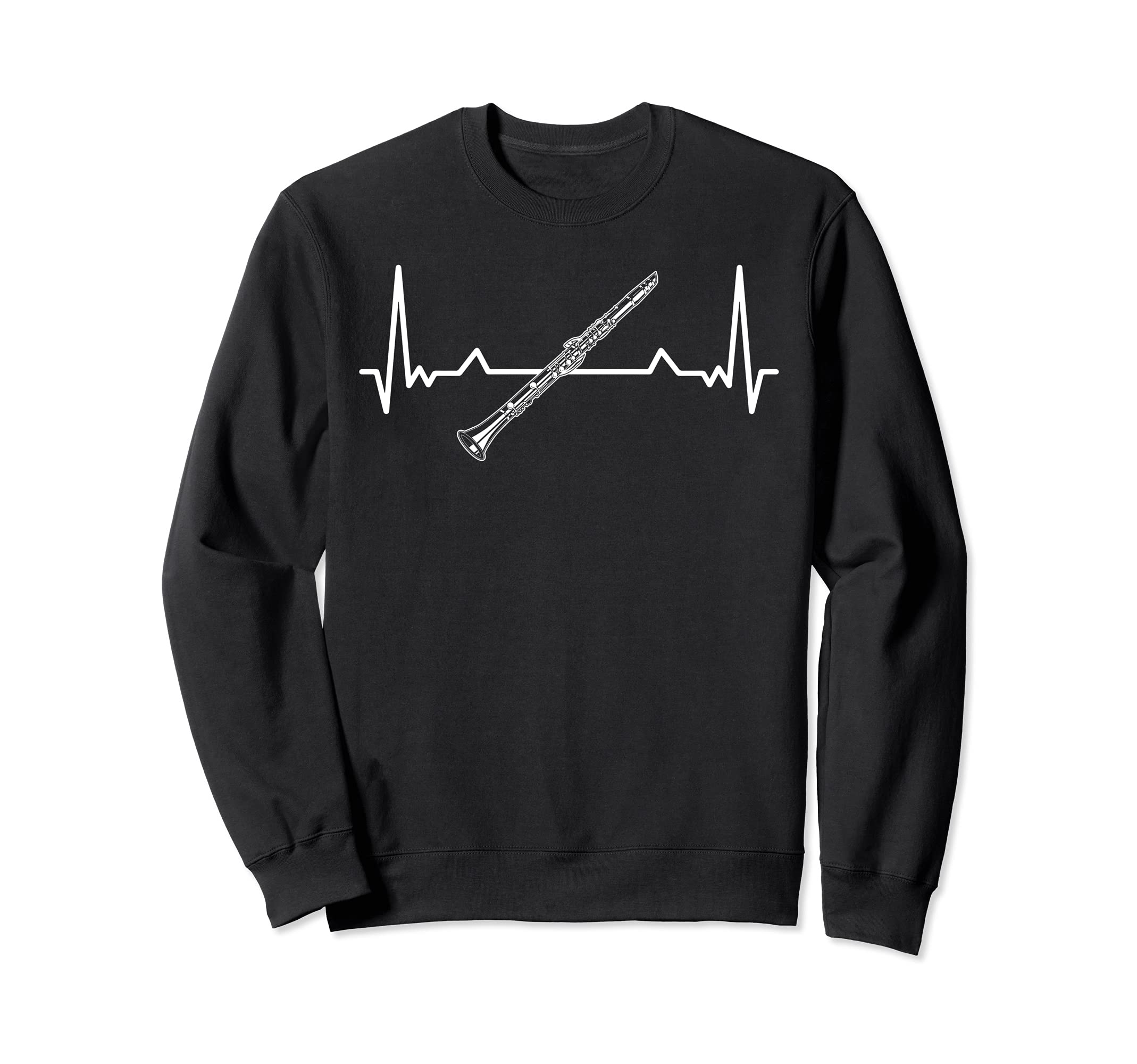 Clarinet Heartbeat Musicians Musical Instrument I Clarinet Sweatshirt, Black
