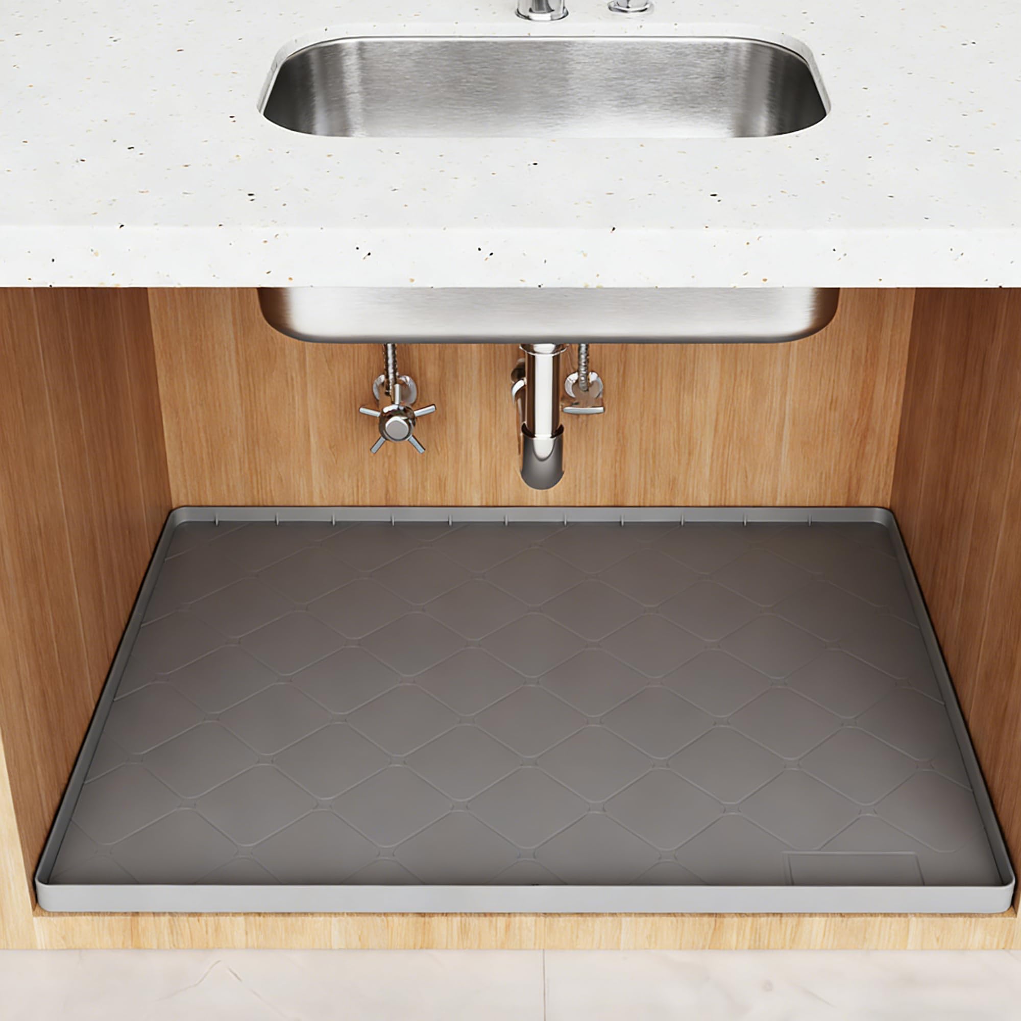 WSNDM Sink Pad, 22'' x 19'', Kitchen And Bathroom, Cabinet Protector, Organizers And Storage, Water-Proofing Kitchen Liner Tray, Laundry Counter Protectors, Drawer Or Shelf Liners, Pet Feeding Mats