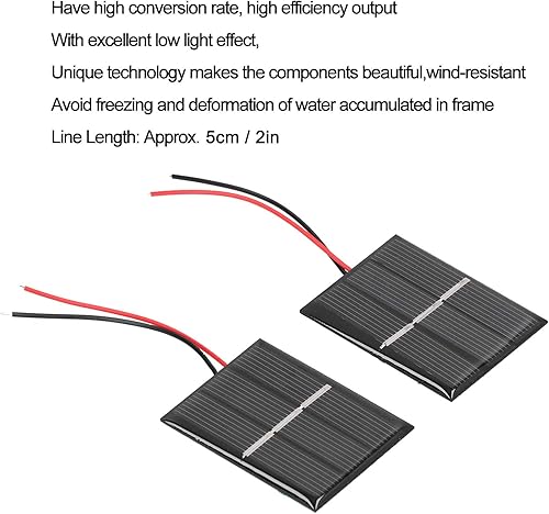 Miniatura 4 de 2 módulos de panel solar de 1.693 x 2.165 in, 0.4 W, 1.5 V, módulo de células solares, panel solar de polisilicio para bricolaje, amplia aplicación,