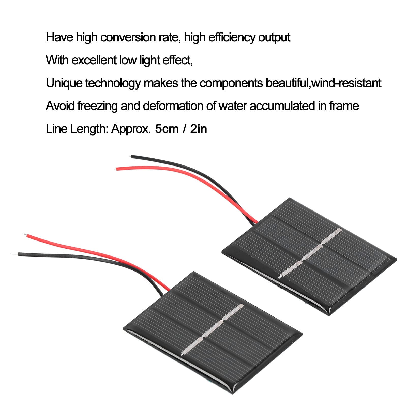 Module à cellule micro solaire - Panneau solaire résistant au pour éclairage jardin solaire, feux de circulation, 43 x 55 mm 0,4 W 1,5 V.