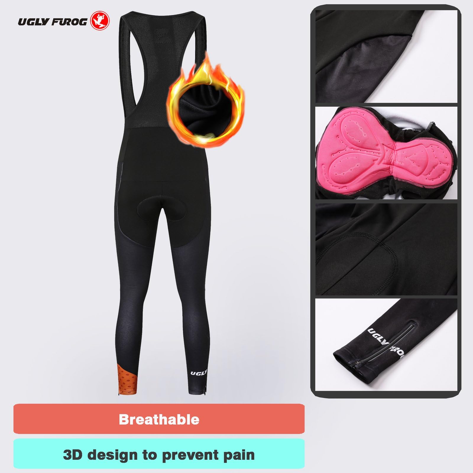 UGLY FROG Neueste Radtrikot, Mode Damen Radsport, Langarm Thermal Vlies, Winter, Schlank, Winddicht Schnell Trocknend Gemütlich FLVX08F