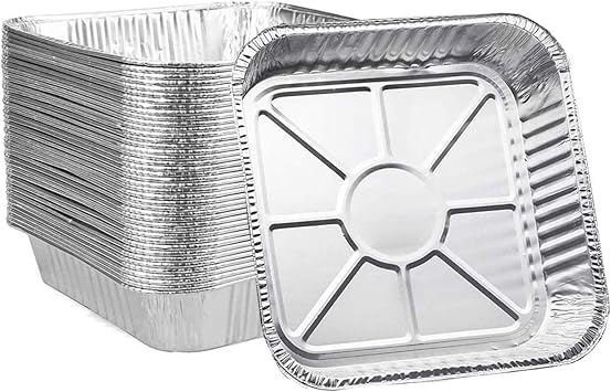 Aluminum Pans, 8x8 Aluminum Foil Pans, 50-Pack Disposable Aluminum Pans Perfect for Cooking, Heating, Storing, Prepping Food | 50 Pack Aluminum Pans, 8x8 Aluminum Foil Pans, Disposable Aluminum Pans Perfect for Cooking, Heating, Storing, Prepping Food