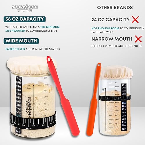 Miniatura 3 de Kit de tarro de inicio de masa madre, 36 onzas, suministros para hornear pan de masa madre, tarro de inicio de masa madre, kit para hacer pan, tarro