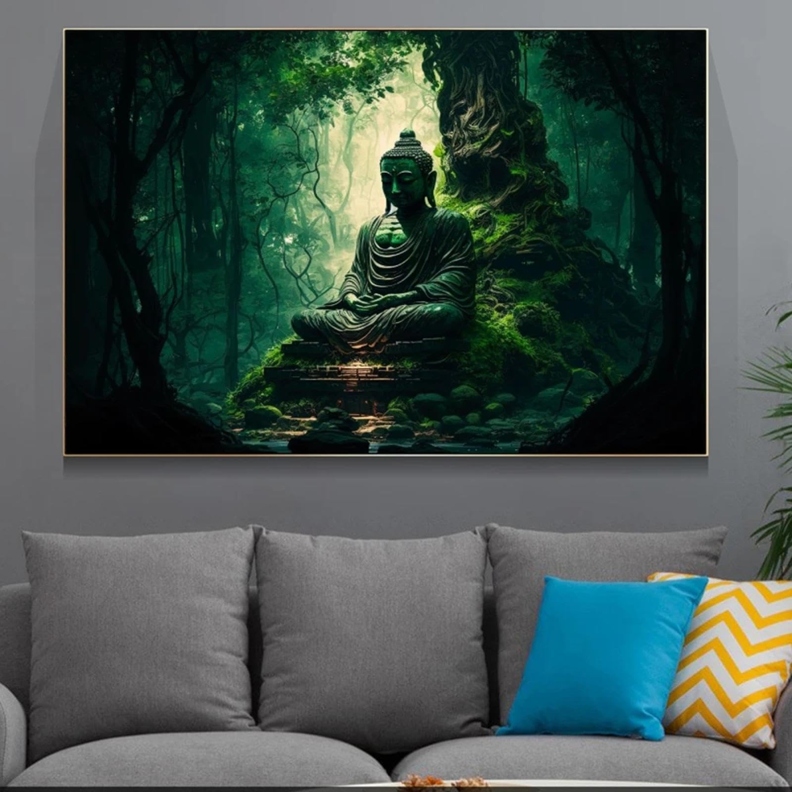 XINBAO Zen Religion Meditazione Buddismo Poster e Stampa Arte Murale, Buddha In Natura Immagine Astratta, Per Arredamento Casa 55x100cm Senza Cornice