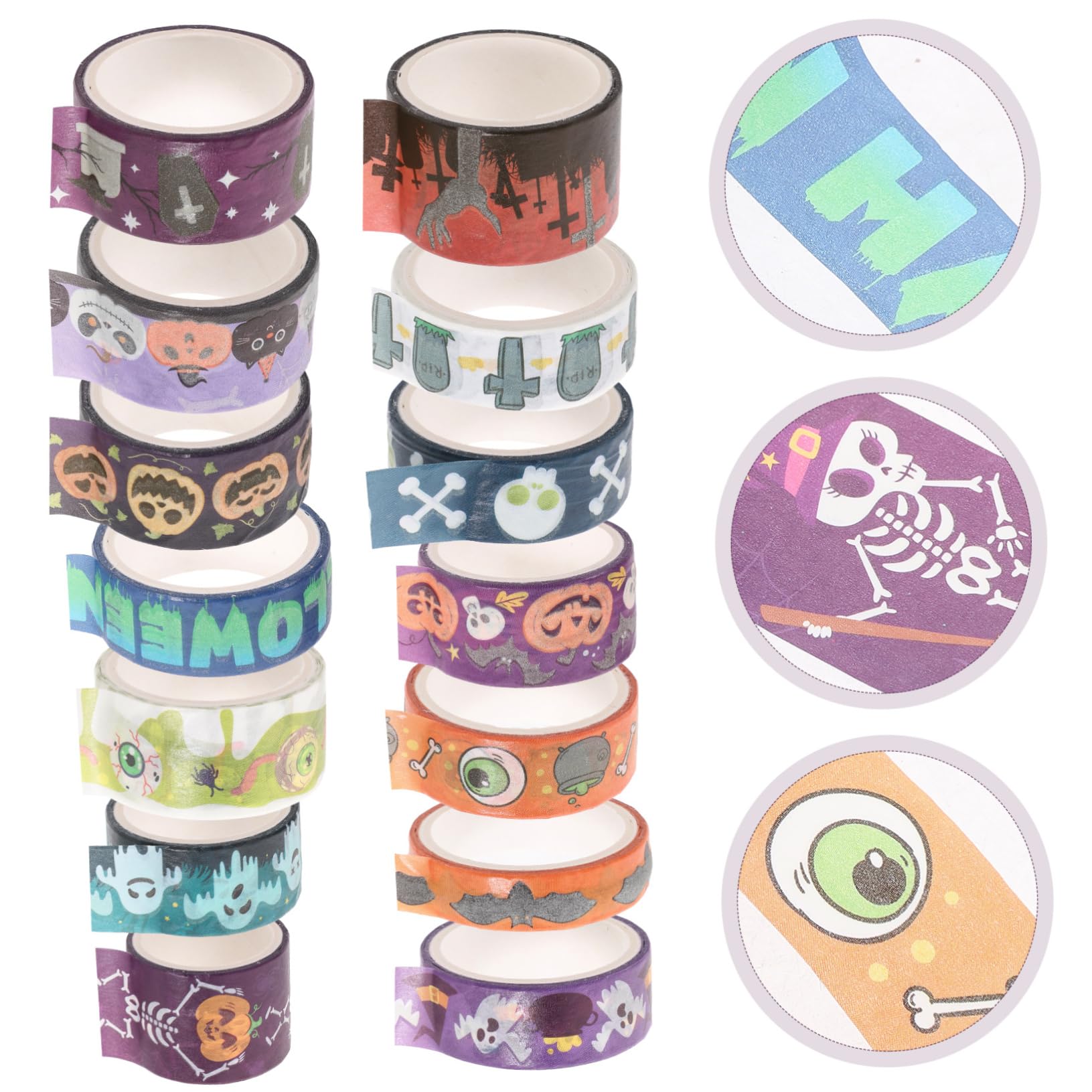 SHINEOFI 5 Series Cinta Festiva Víspera De Todos Decoración De Halloween Embalaje Cinta Con Tema De Halloween Cinta Washi Para Álbumes De Recortes 14 Rollos*5