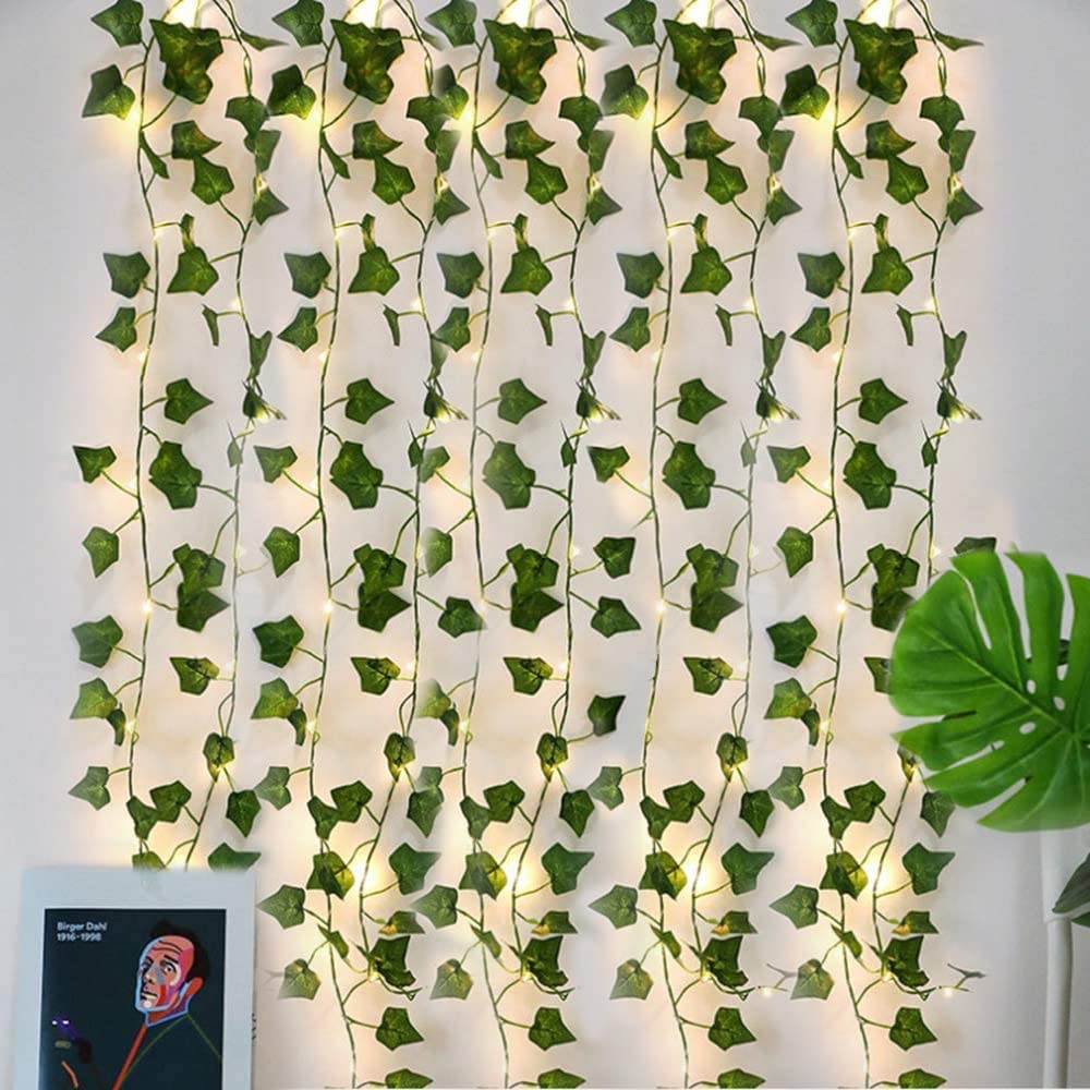 Efeu-Lichterkette  2 m 20 Efeu-Girlande, LED-Lichterkette, Girlande,  knstliche grne Bltter, Party, Hochzeit, Garten, Dekoration, Zimmer,  Innen (5) : Amazon.de: Beleuchtung