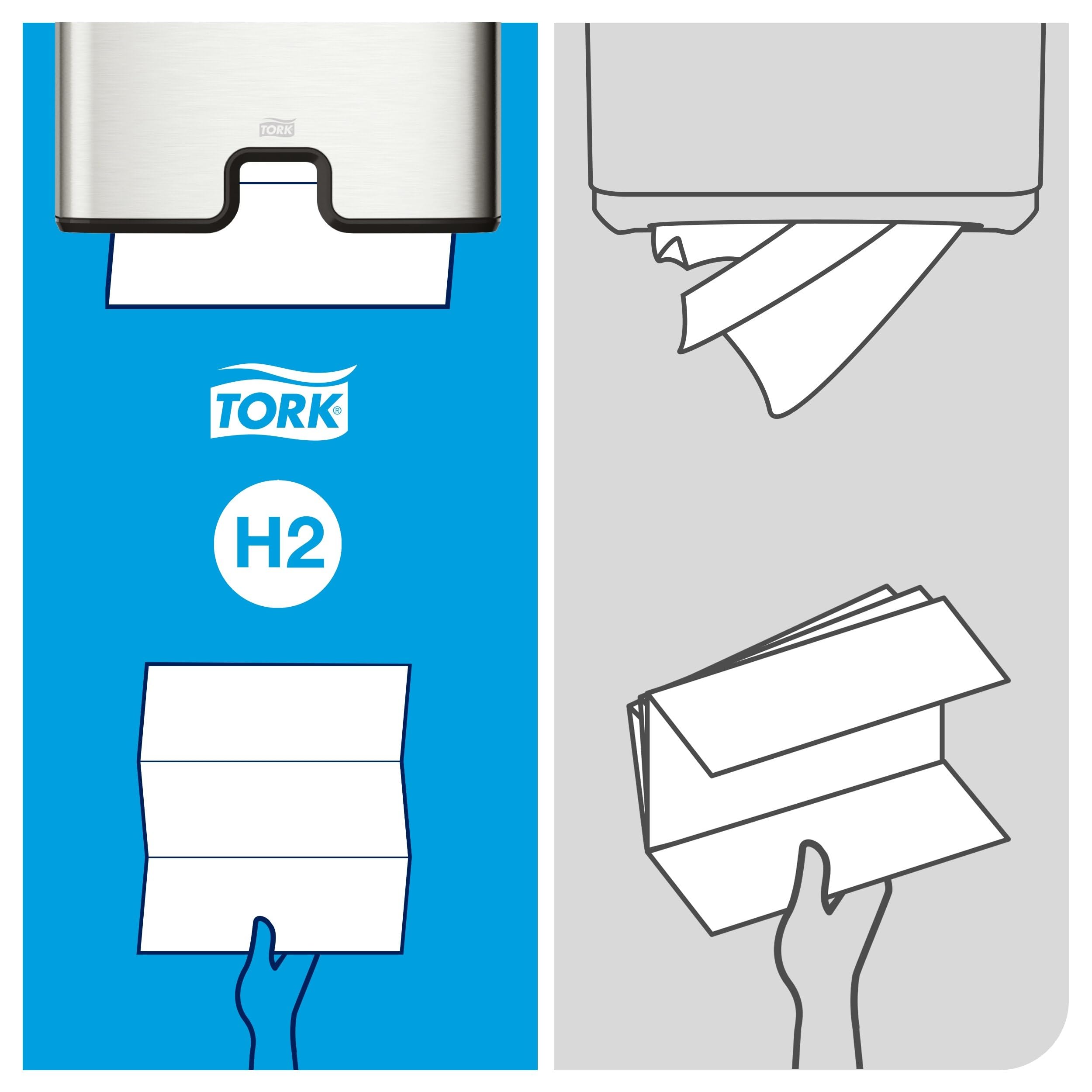 Tork Xpress Asciugamani multipiega Soft Bianco H2, Advanced, 2 veli, piega a Z, assorbente, 3 x 7 x 180 fogli, 600289