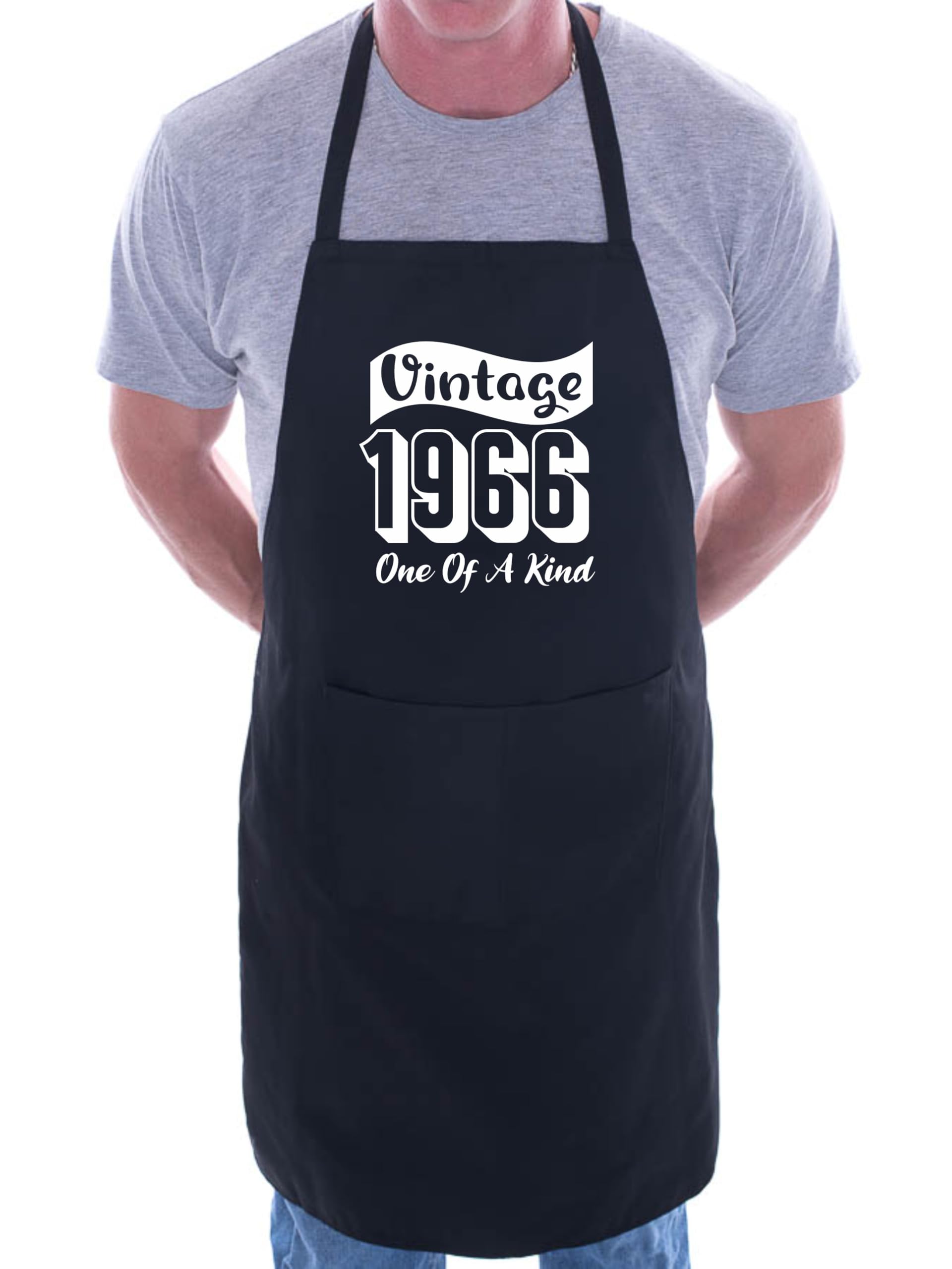 Print4U Vintage Birthday 1966 60th Birthday Funny Apron Novelty Baking BBQ Black