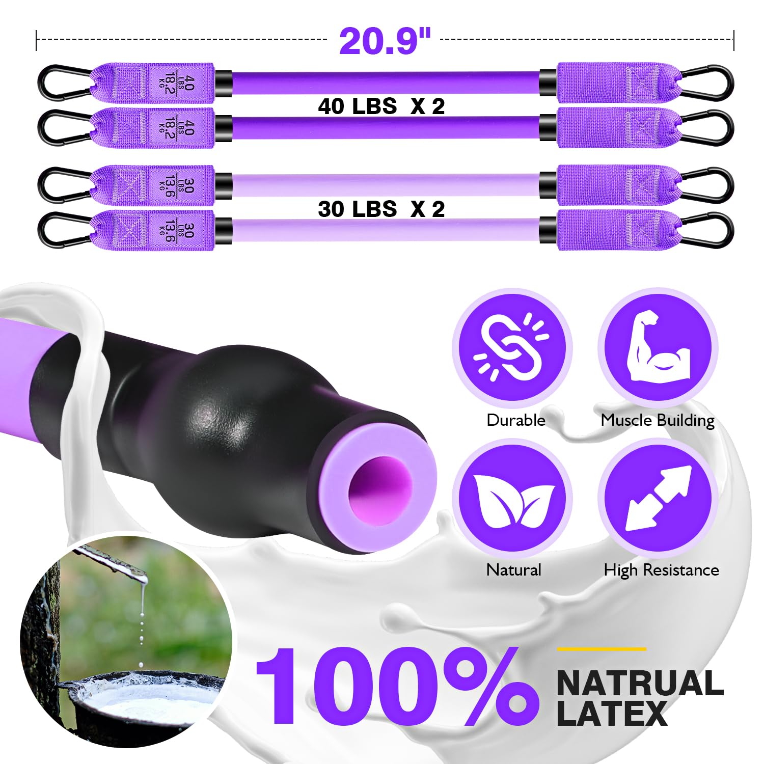 Equipo de pilates, kit de barra de pilates con bandas de resistencia, equipo de entrenamiento de pilates multifuncional ajustable para hombres y mujeres, barra de pilates portátil, equipo de gimnasio