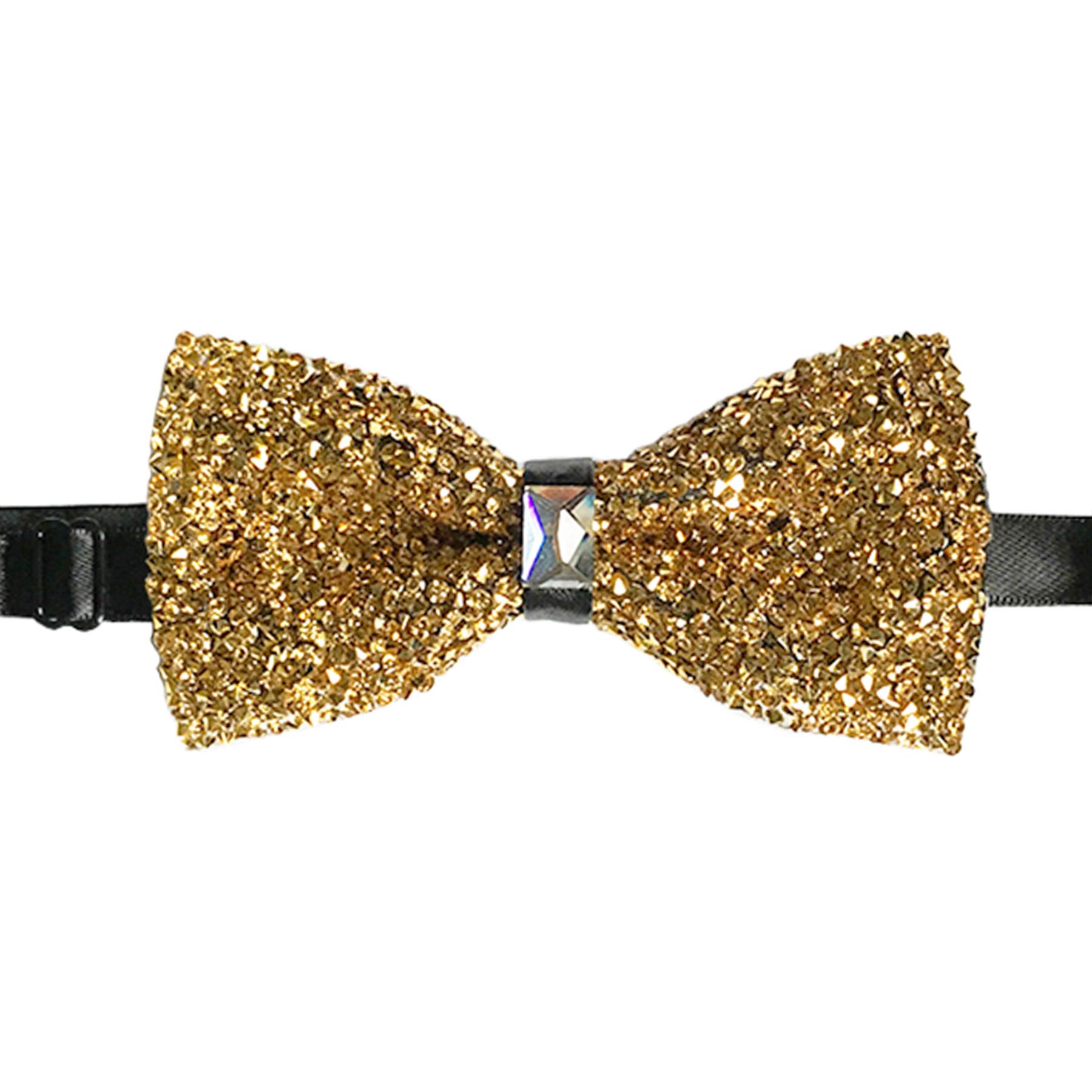 CANGRONMen's Glitter Sparkly Pre-Tied Bow Ties Artificial Crystal Adjustable Bow Ties