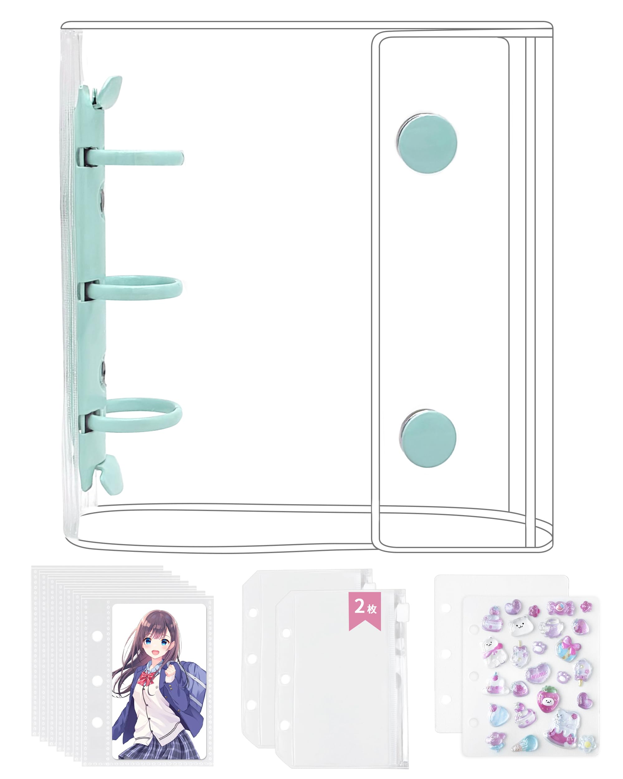 Amazon | GOKEI シール帳 プラバン 透明 A8 ミニ バインダー