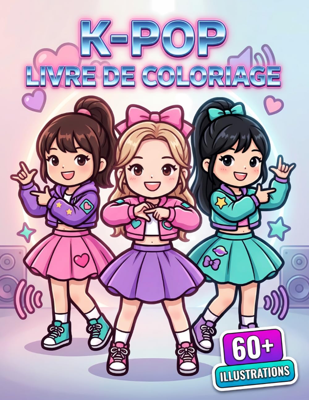 Livre de coloriage K-Pop: Plus De 60 Adorables Personnages Inspirés De La Pop Coréenne À Décorer - Cadeau Idéal Pour Enfants Et Adolescents
