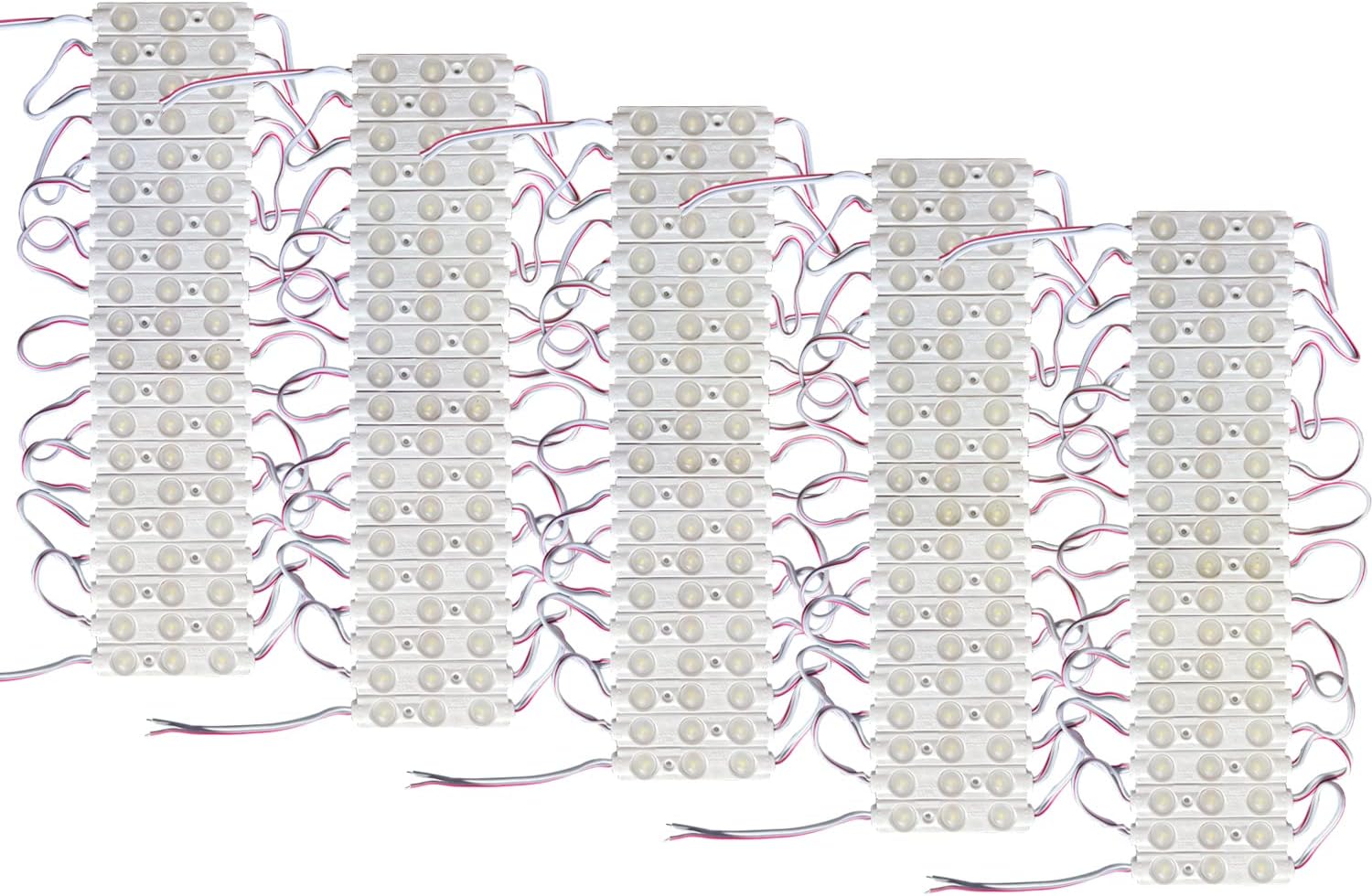 12V Interior Van Light, LED Ceiling Lights for Van RV and Boats (100 Modules, 300 LEDs, White)