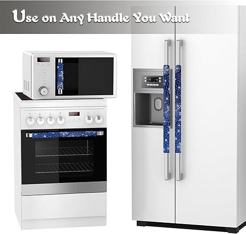 Miniatura 6 de Daixers 3 fundas para manijas de puerta de refrigerador, decoración de cocina, mantiene el electrodoméstico limpio, antiestáticas, para nevera,