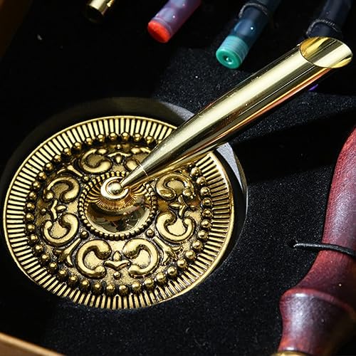 Miniatura 6 de Joyeee Bonito juego de pluma y tinta para cuaderno, con pluma estilográfica, tinta de caligrafía, escritura de dibujo artístico, palos de sellado de