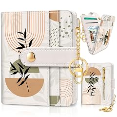 Jogjam Abstract Boho Leaves Rfid Ladies Wallet Small Slim Thin Compact Credit Card Women Wallet PU Leather Bifold