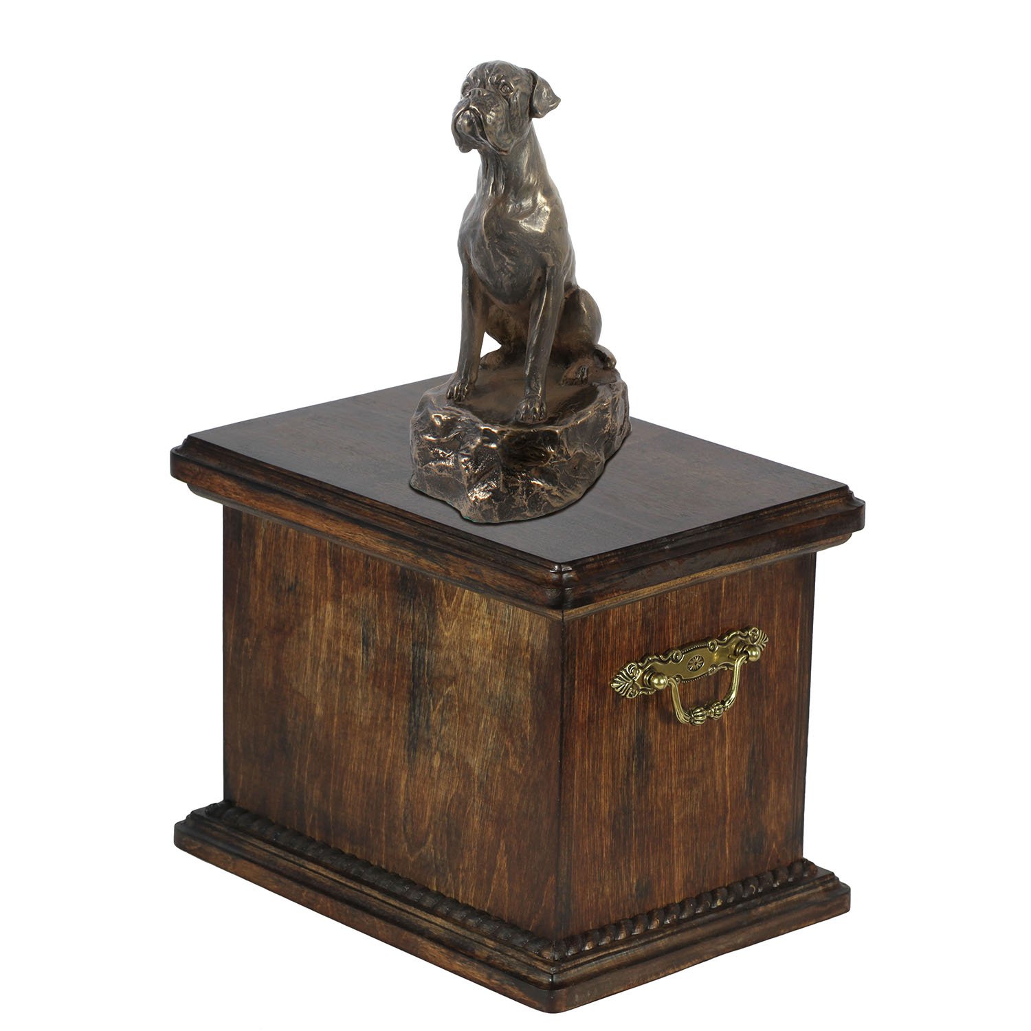 Urne pour les cendres de chien Boxer statue bronze commémorative et urne funéraire animaux