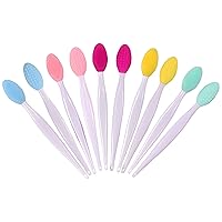 Vista 1 de 10pcs Silicone Scrub Lip Brush, Double Side Lip Exfoliating, Nose Clean Blackhead Removal Brushes With Lip Exfoliator Scrubber Tool Wash Face