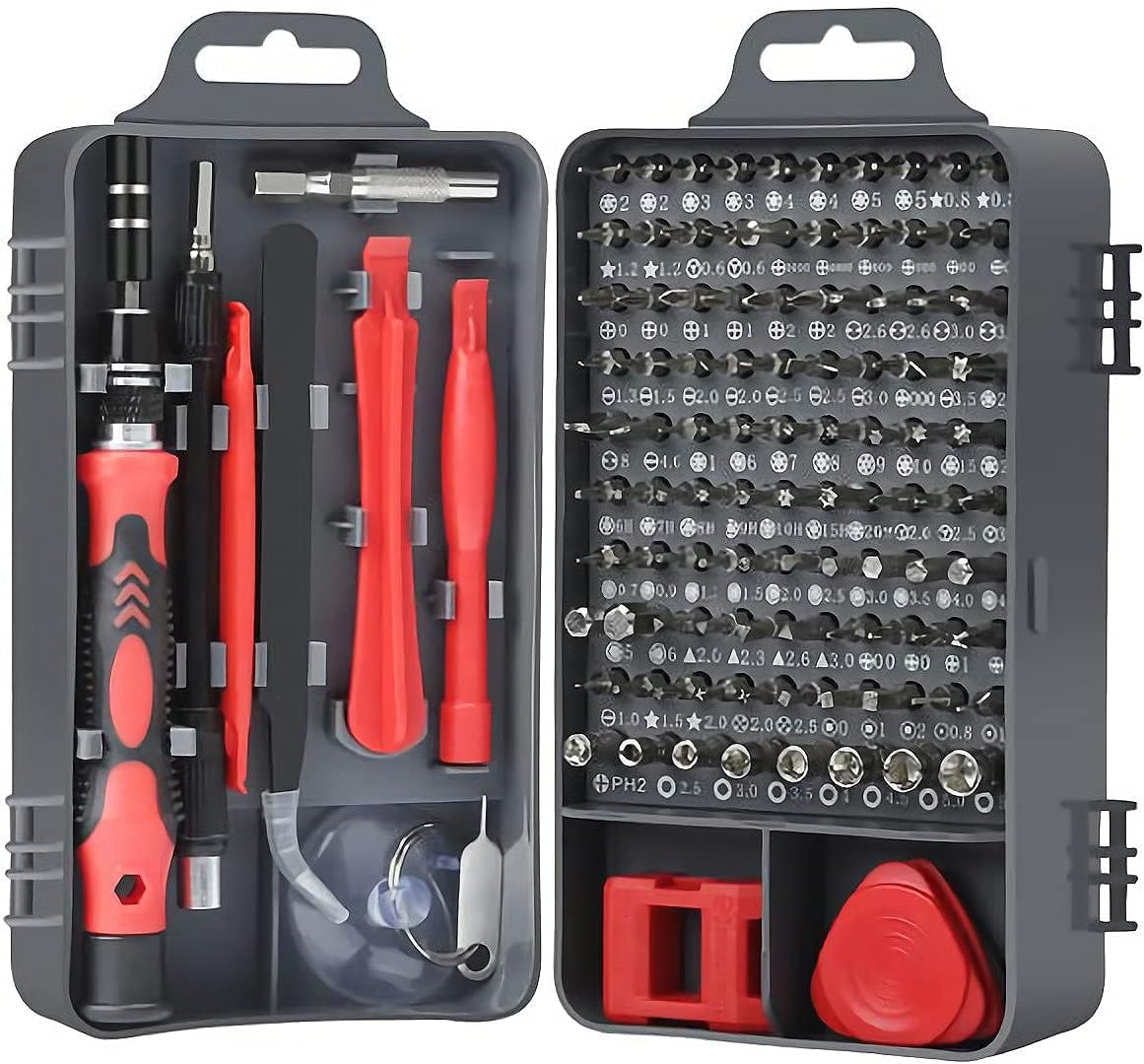 Screw Driver Kit – 115 in 1 Precision Screwdriver tool kit, Magnetic Electronics Repair Tool Kit with Case for Laptop, PC, iPhone, Watch, Camera, Glasses, Game Console (Red)