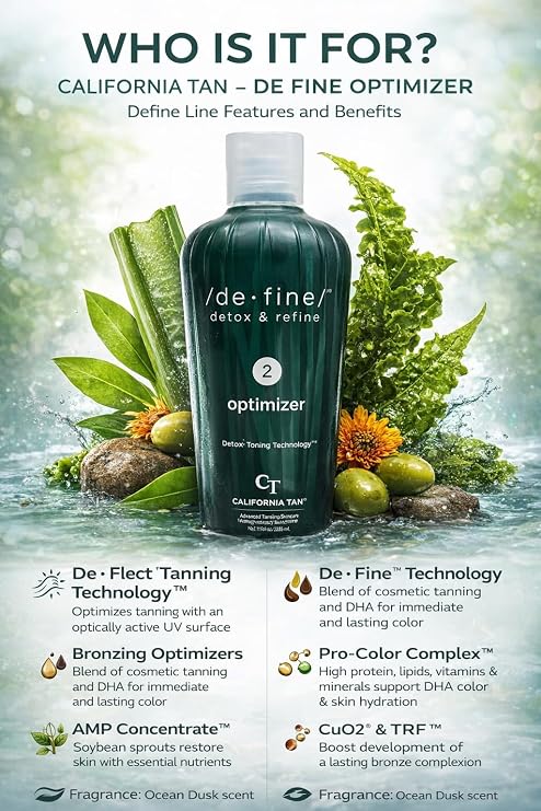 California Tan De-Fine Optimizer Step 2 Tanning Bed Lotion 8 fl oz