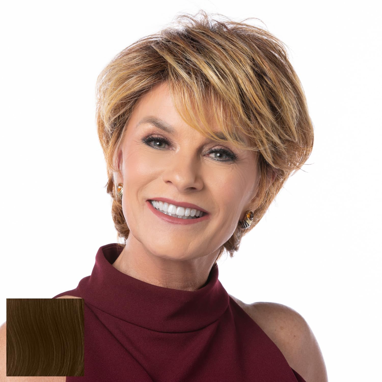 Toni Brattin Marvelous Wig - Mid-Length Cut with Subtle Layering, Lots of Body & Easy Styling - Heat-Friendly Synthetic Fiber Looks & Feels Natural - Adjustable