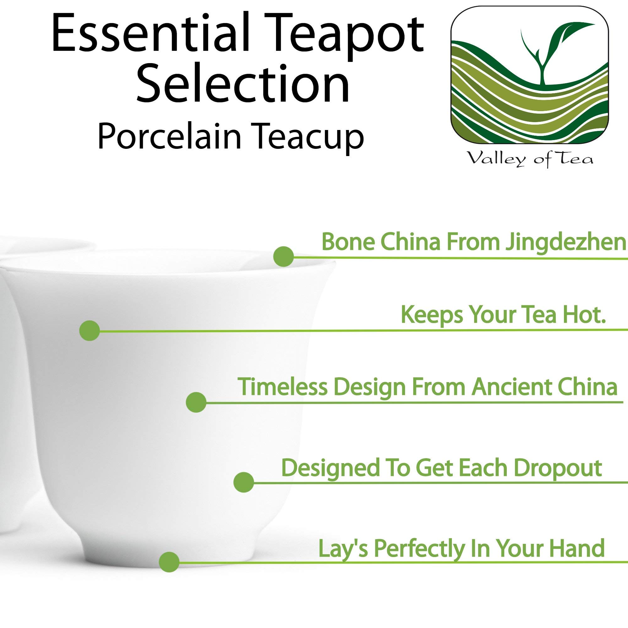 Chinese Tea Cup Bone Porcelain - 2 Teacups From China In Thin Porcelain - Classic Bowl Shape 50 ml Each