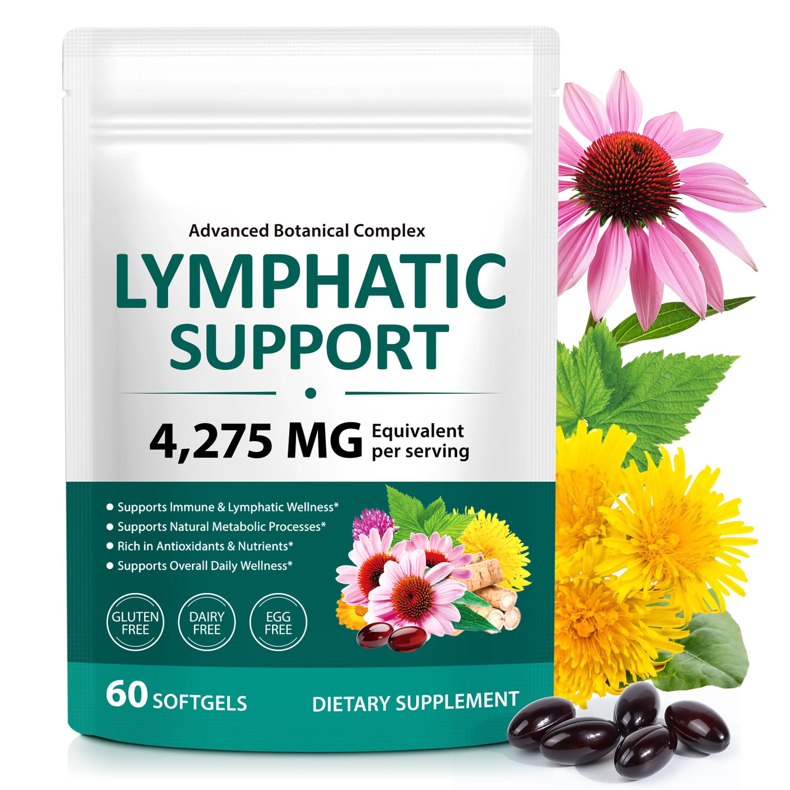 Amazon.com: Lymphatic Drainage Supplements, 4275mg Lymph System