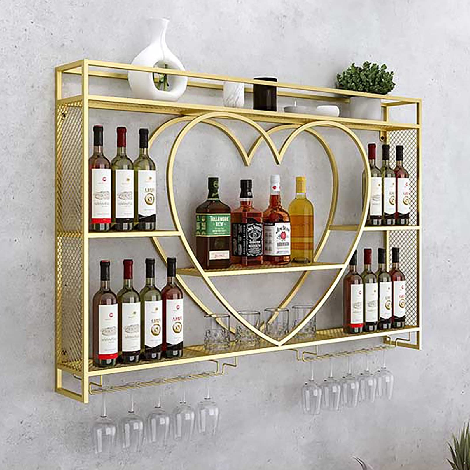 Wall Mounted Wine Bottle Rack/Bottle Glass Rack/Wine Rack Wall Mounted Wine Bottle/Wine Shelf and Glass Rack/Cork Storage Store/White/80Cm*55Cm*20Cm