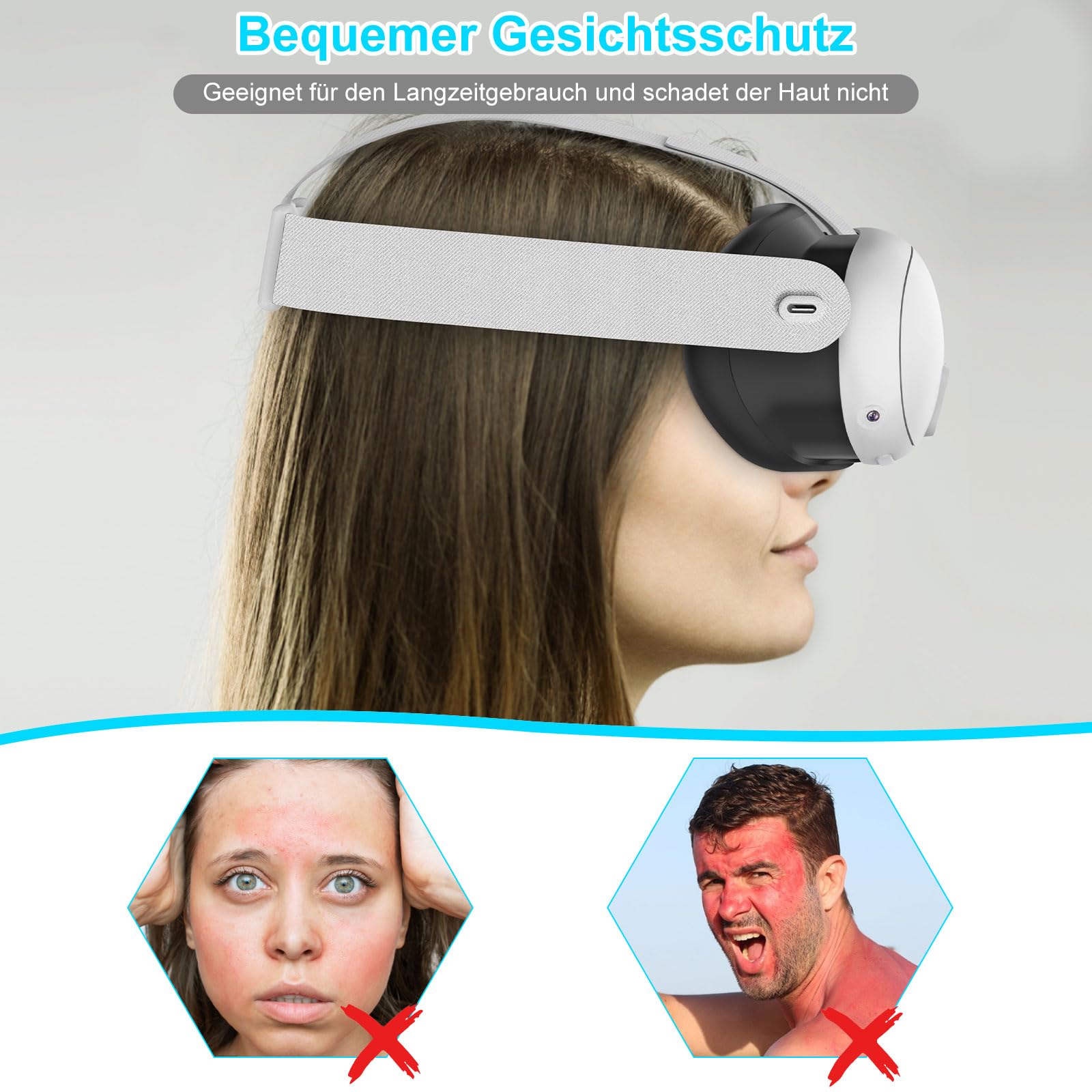 IBVIVIC Copertura viso VR per Meta Quest 3, cuscino VR in spugna compatibile con Oculus Quest 3, maschera per occhi in silicone anti-sudore con morbido cuscino viso in PU e cotone Ice