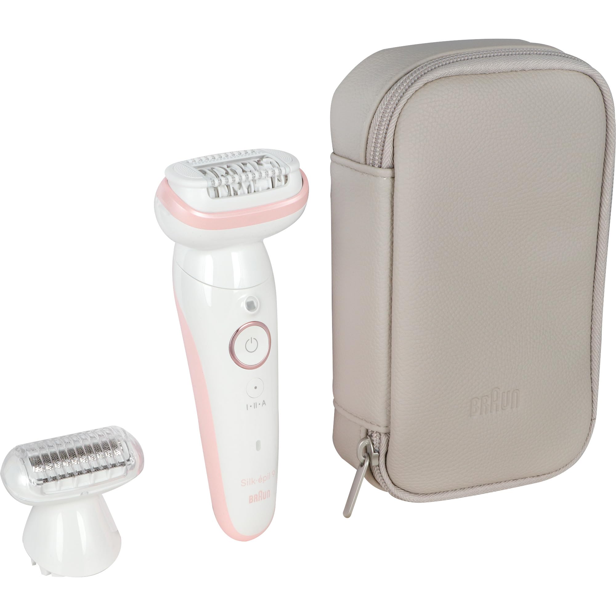 Silk-épil 9 All-in-One Set: Epilator, Razor, Trimmer/Women's Hair Remover for Silky Smooth Skin, Made in Germany, 9-030, White/Flamingo Pink